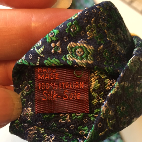 Principe Italian tie green floral - Picture 9 of 10